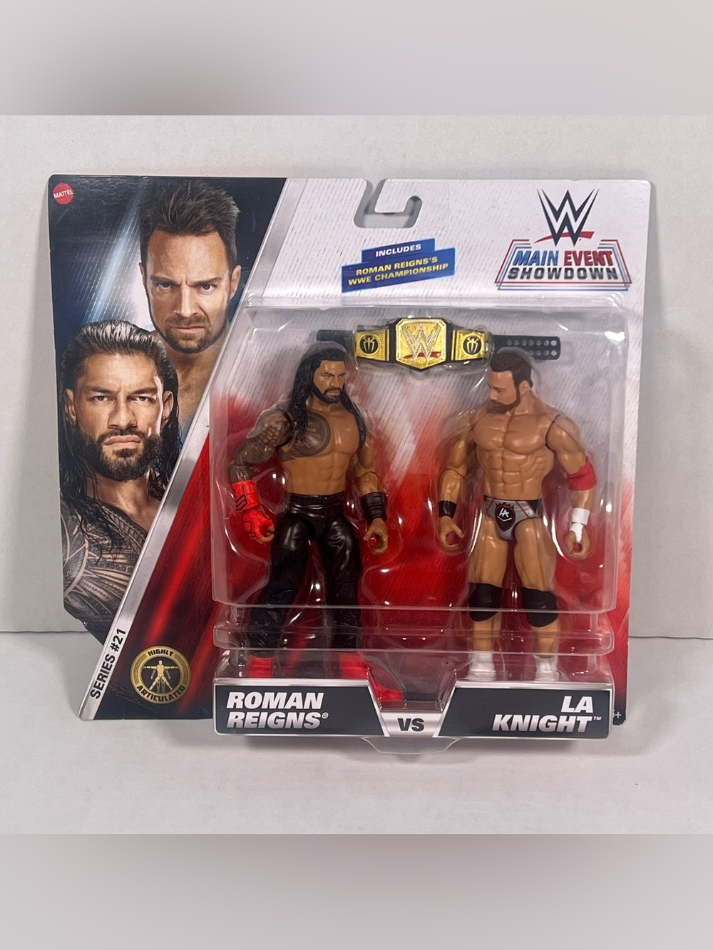Mattel WWE Roman Reigns vs LA Knight Action Figure 2-Pack